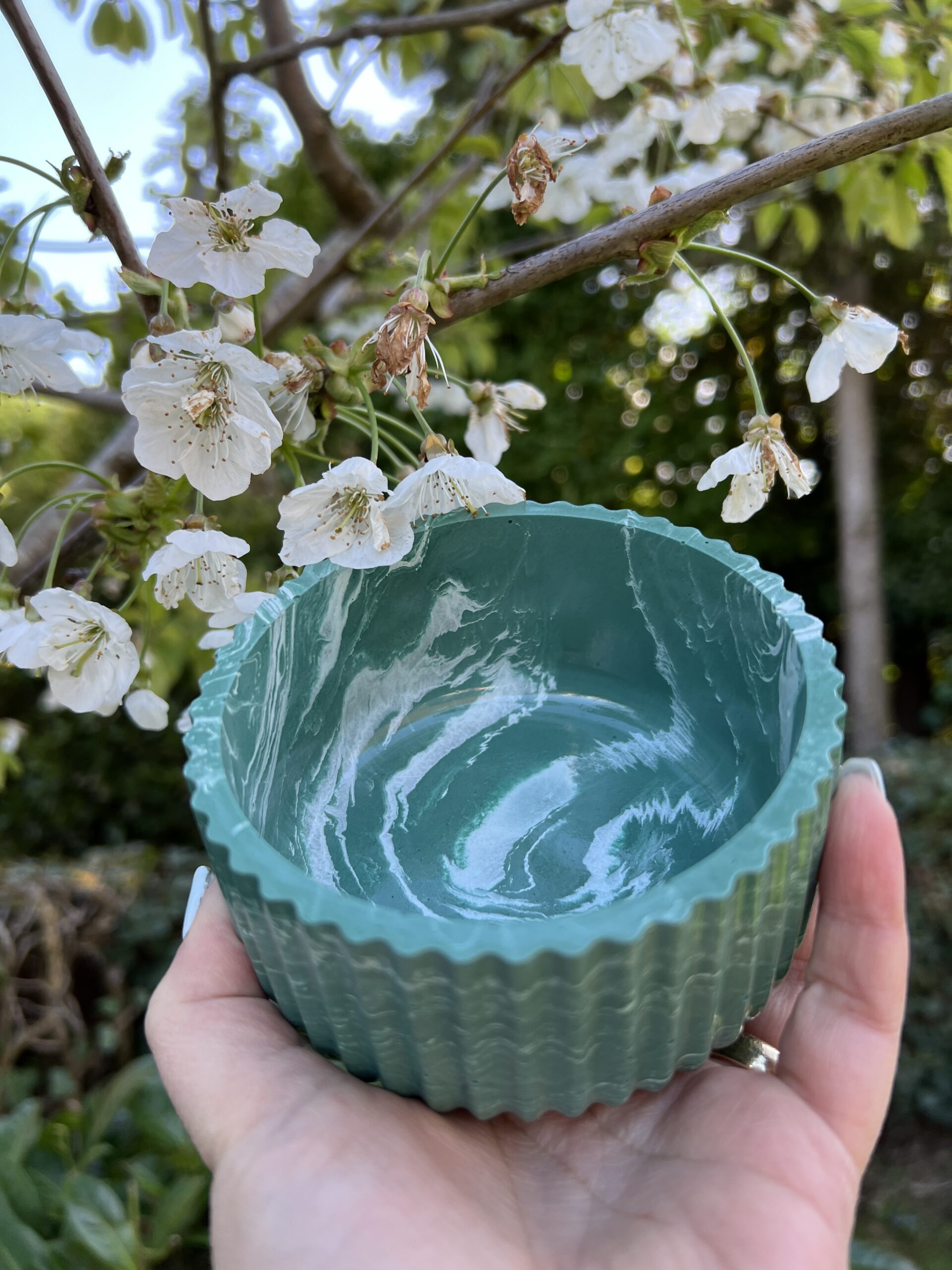 ribbelpotje groen wit